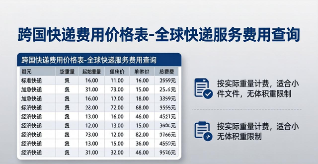 _跨国快递多贵_跨国快递收费标准